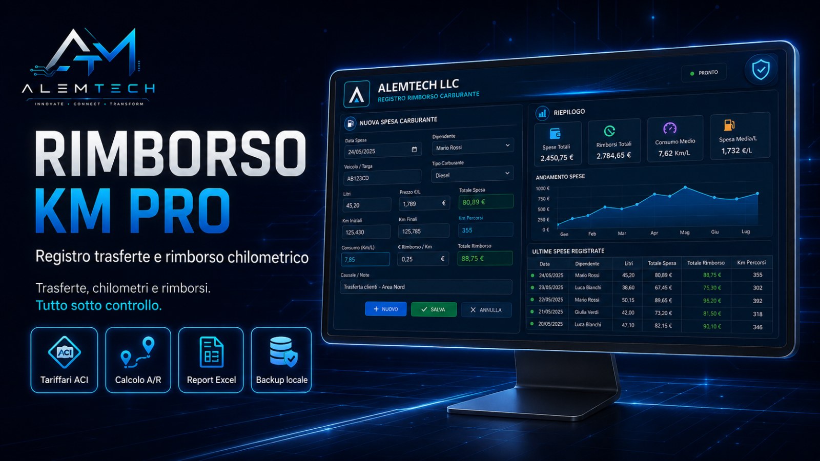 Screenshot RIMBORSO KM PRO