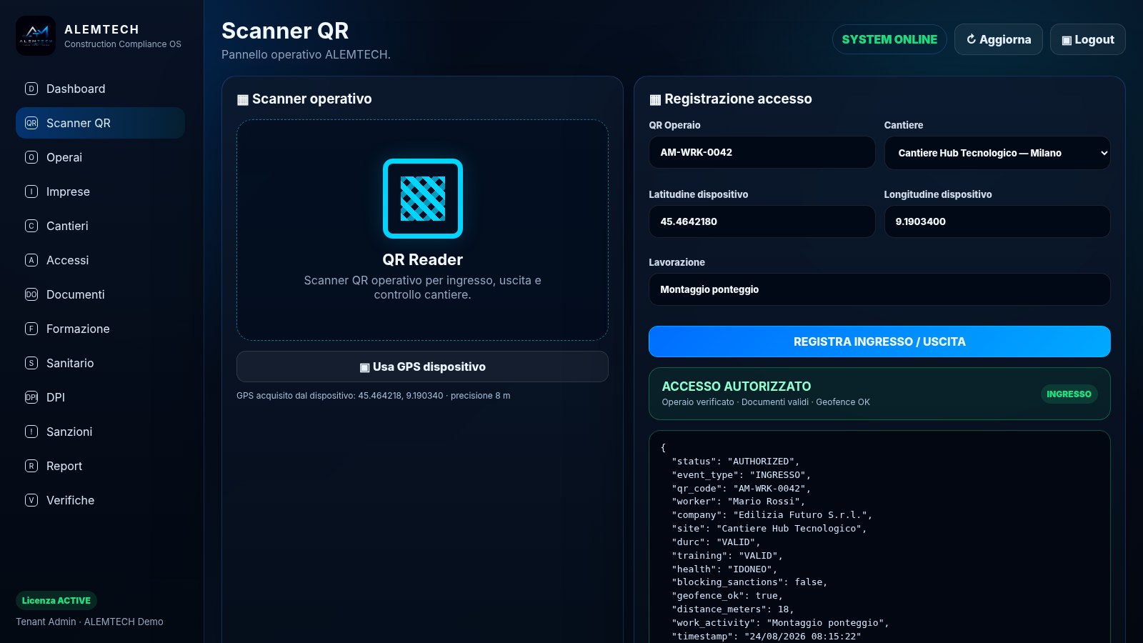 Screenshot ALEMTECH CONSTRUCTION COMPLIANCE OS
